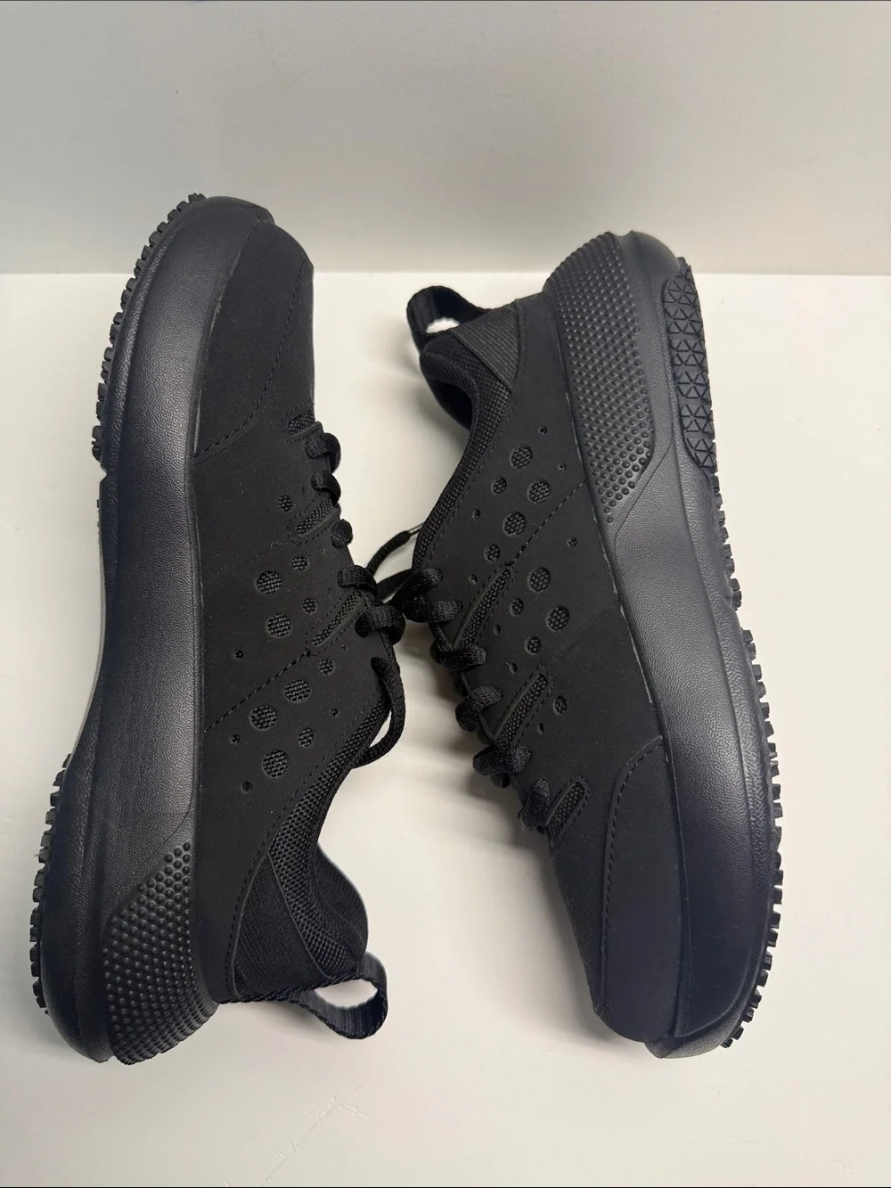 Crocs Kids All-Black Athletic Lace-Up Shoe